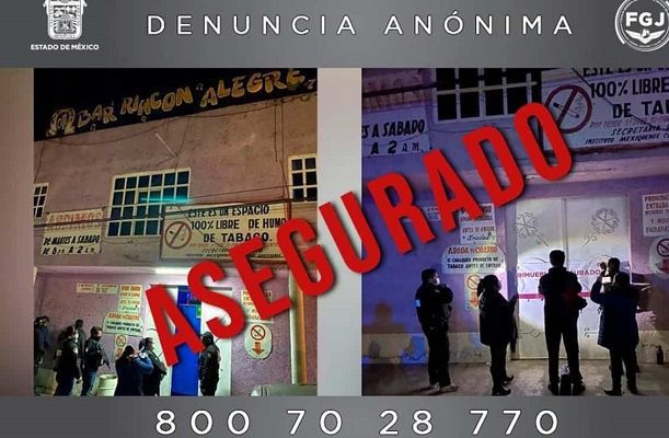 Aseguran bar en Edomex que operaba como prostíbulo