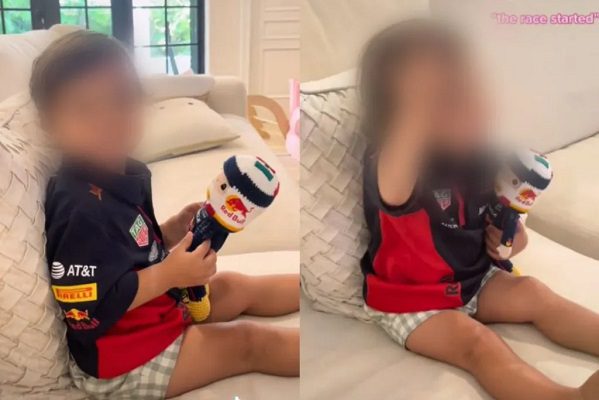 Pequeñita se viraliza por su ferviente apoyo a Checo Pérez #VIDEO