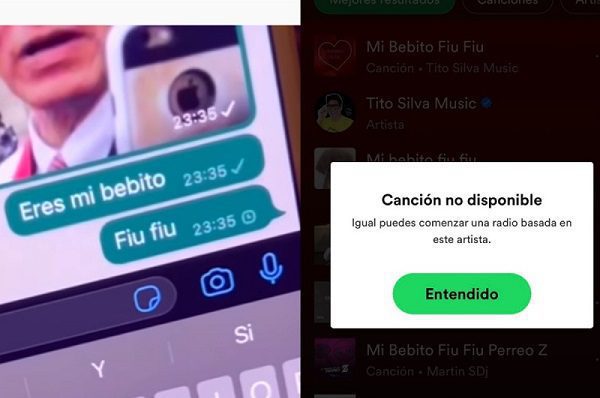 Spotify bloquea 'Mi bebito fiu fiu' cuando estaba el top 50 de las más escuchadas