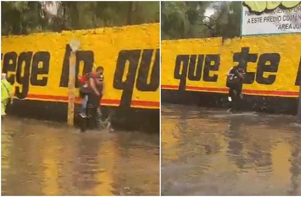 Policía cargó a ciudadanos para evitar inundación, en Tlalpan #VIDEO