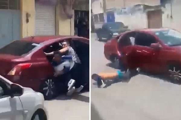 Joven se lanza de auto en movimiento para evitar presunto intento de secuestro en Edomex #VIDEO