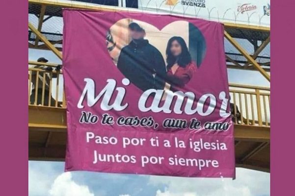 “Mi amor, no te cases, aún te amo”, escriben en mensaje en puente en SLP