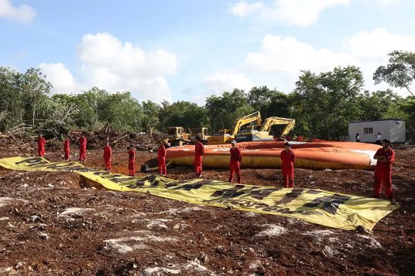 Greenpeace protesta contra reinicio de obras del Tren Maya #VIDEO