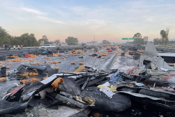 Pobladores rapiñan tráiler tras volcadura en la Puebla-Orizaba; conductor muere #VIDEOS
