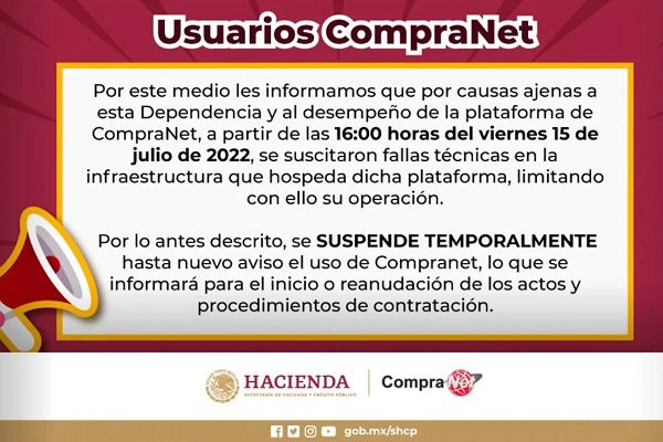 AMLO urge a Hacienda a restablecer el sitio Compranet