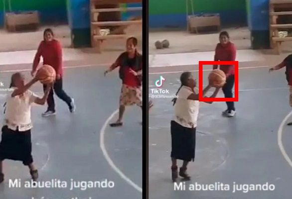 Abuelita oaxaqueña se viraliza por increíble forma de jugar básquetbol #VIDEO