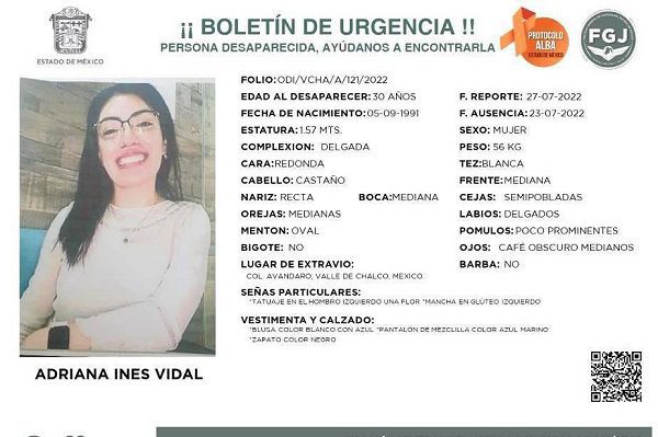 Localizan sin vida a Adriana Inés, enfermera en la CDMX desaparecida en Edomex