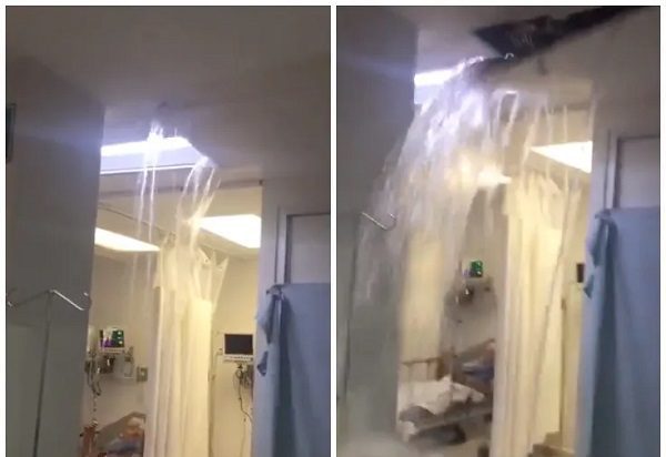 Colapsa techo de Hospital General de Guasave por fuertes lluvias #VIDEO