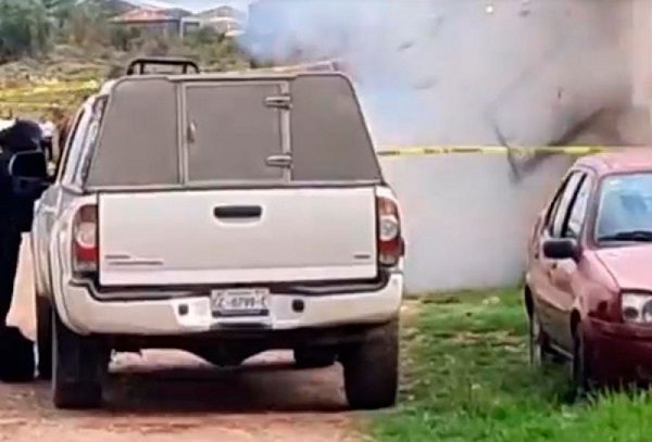 Estalla artefacto explosivo durante intervención policial en un predio en Guanajuato #VIDEO