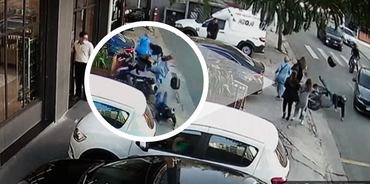 Conductor atropella a ladrón en moto