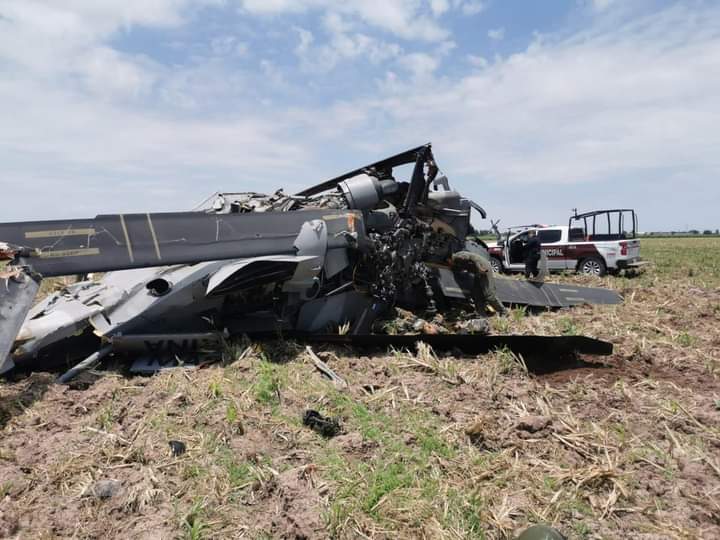 Desplome de un helicóptero de la SEMAR en Los Mochis