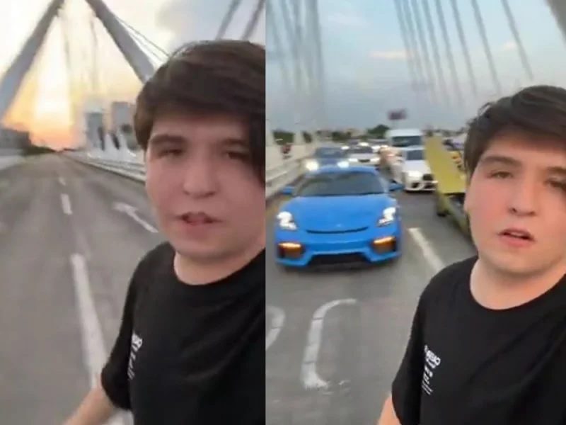 Fofo Márquez cierra puente en Guadalajara para hacer TikToks