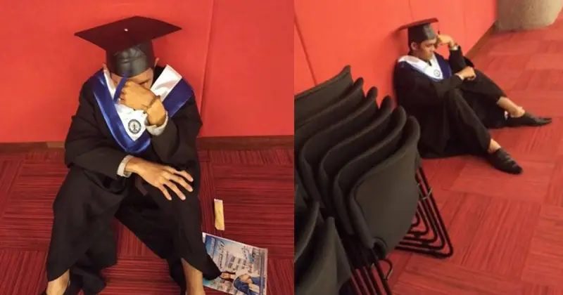 Joven llora en su ceremonia de graduación porque su familia no asistió