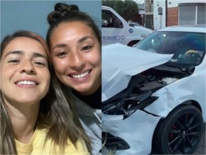 Jugadoras de Rayadas de Monterrey sufren un aparatoso accidente