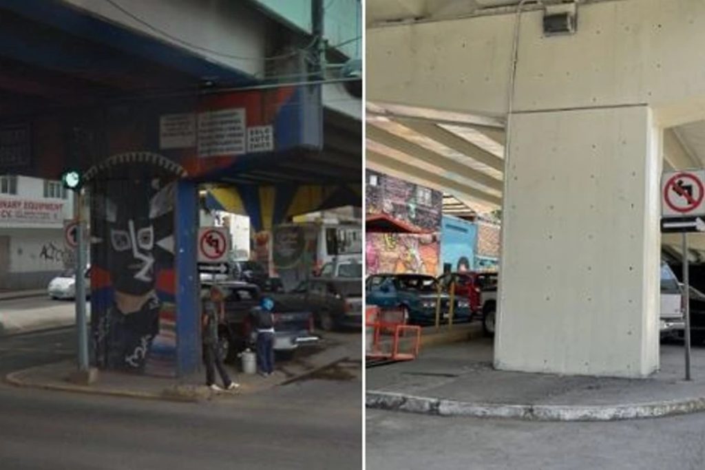 Murales de lucha libre en puente de León ahora borrados