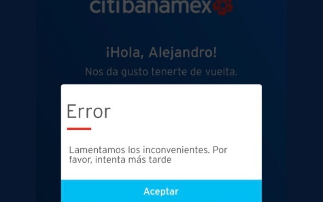 Usuarios de Citibanamex reportan fallas en la aplicación