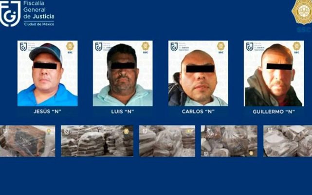 A proceso los 4 detenidos tras decomiso histórico de cocaína en CDMX