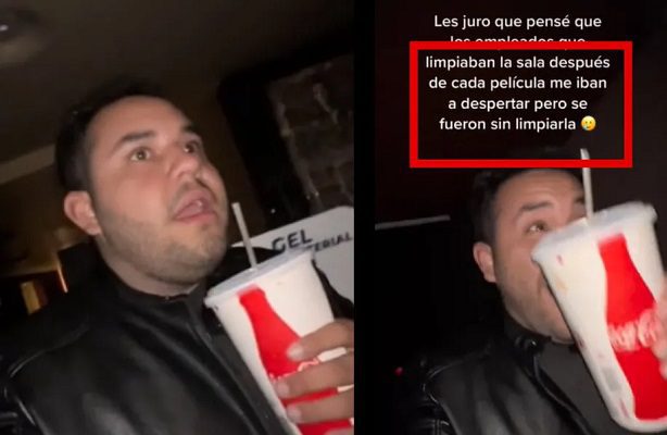 Joven se queda encerrado en el cine tras dormirse en la última función #VIDEO