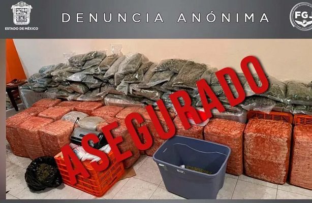 Aseguran más de 260 kilos de droga tras cateo en domicilio de Atizapán