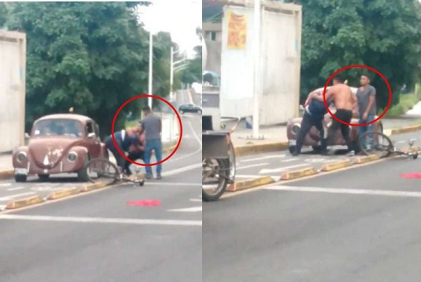Sujetos golpean brutalmente a repartidor tras reclamar bloqueo de ciclovía #VIDEO
