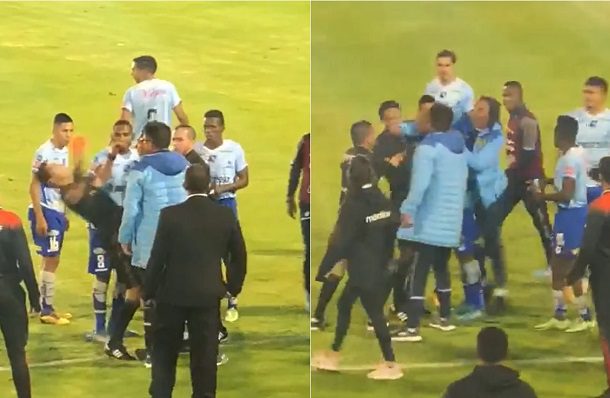 Entrenador golpea en la cara a árbitro en Ecuador tras revisar jugada en el VAR #VIDEO