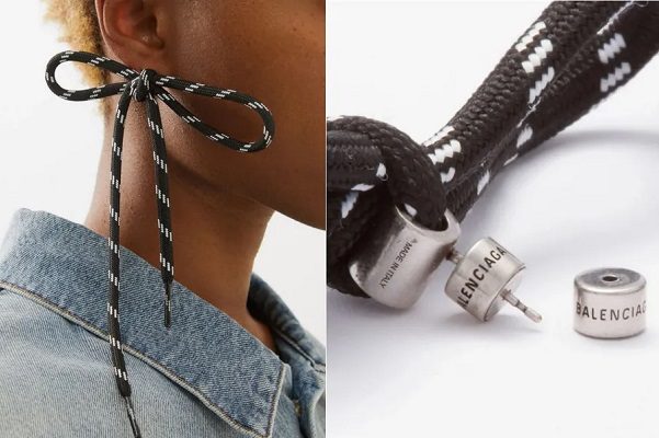 ¡Balenciaga lo hace de nuevo! ahora vende aretes hechos con agujetas