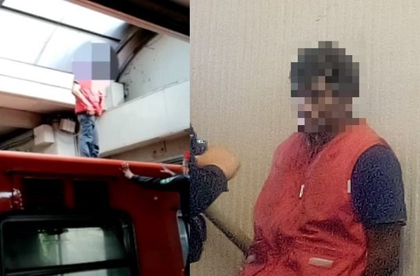 Sujeto se sube a techo de vagón en Metro en Indios Verdes