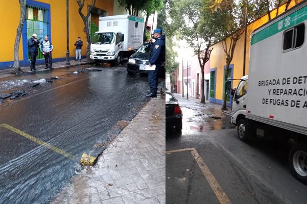 Reportan mega fuga de agua en Tlalpan; vecinos temen socavones