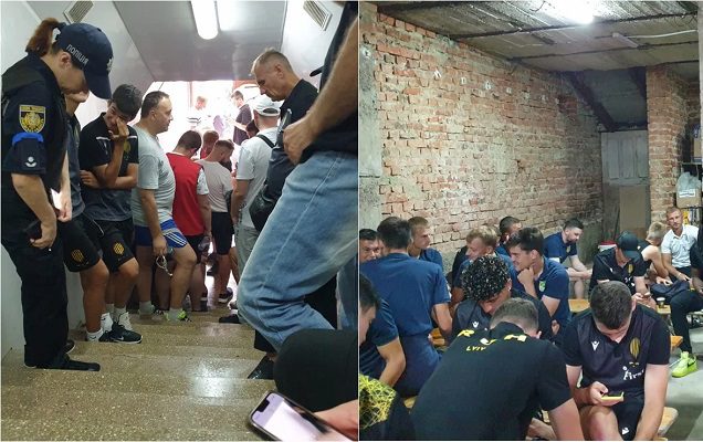 Partido de futbol en Ucrania es detenido por posible bombardeo #VIDEO