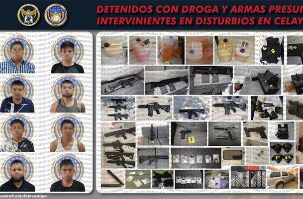 Detienen a ocho sujetos por violencia en Guanajuato