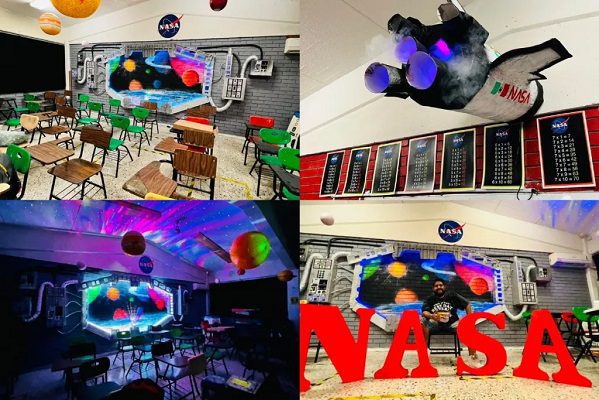 'El Profe Chido' sorprende a alumnos en NL con aula temática de la NASA