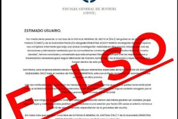 Fiscalía CDMX advierte sobre falso comunicado de 'montadeudas' para despistar a víctimas