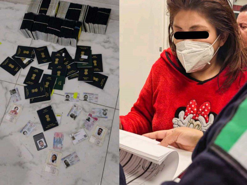 Detienen a mujer con 200 pasaportes de la India y Nepal en Ecatepec