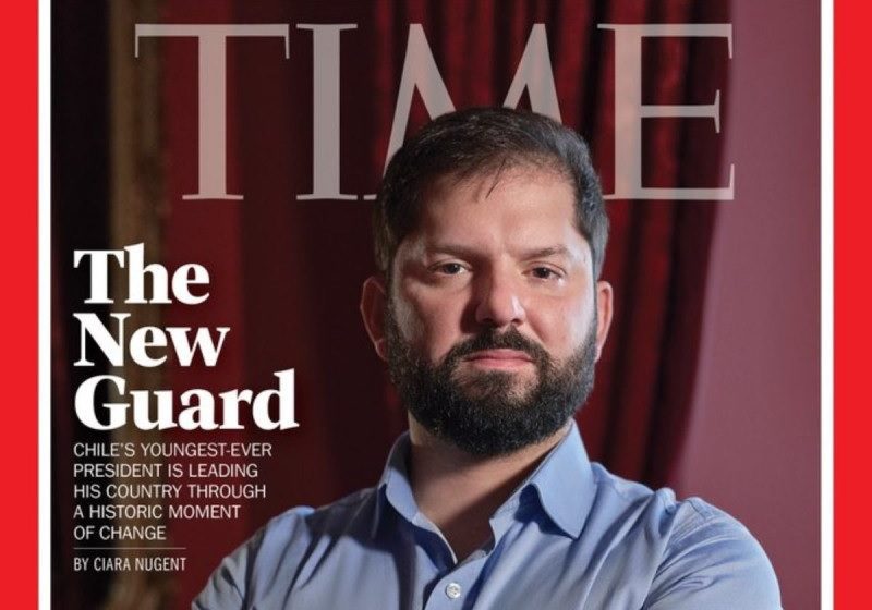 Gabriel Boric en la portada de la revista Time