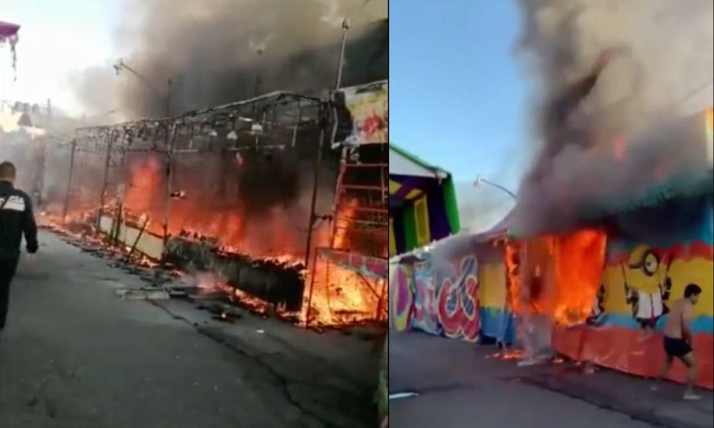 Incendio en una feria de Tulancingo, Hidalgo