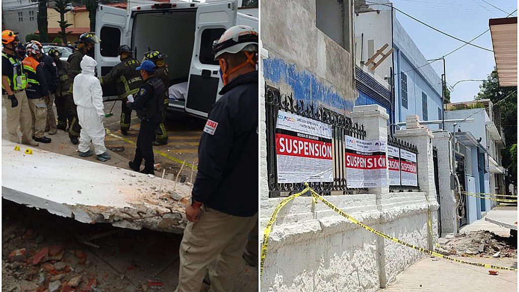 Menor muere en la caída de un marquesina en Coyoacán