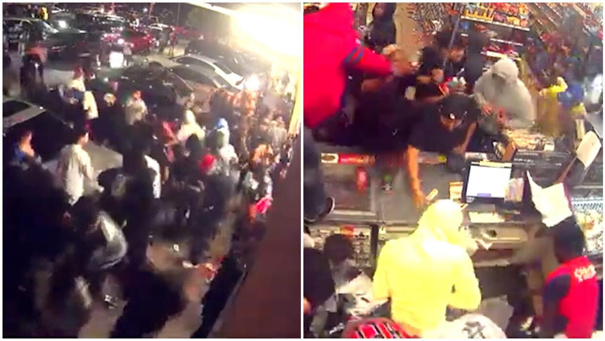 Multitud saquea tienda 7-Eleven en Los Ángeles