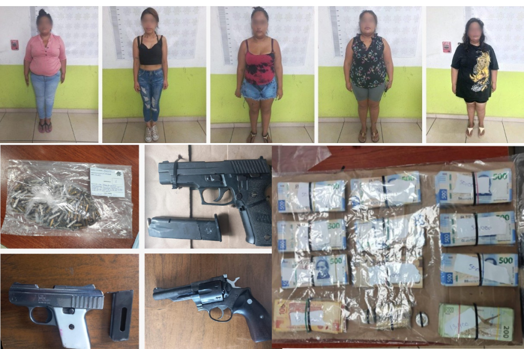 Caen en Colima 5 mujeres fuertemente armadas y con más de 400 mil pesos
