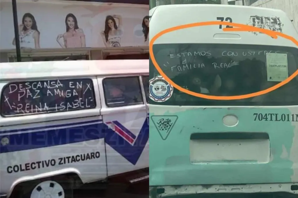 Choferes de combis sorprenden con condolencias por la muerte de Isabel II