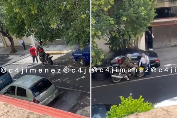 Extorsionadores amenazan e intentan arrollar a abuelita en calles de CDMX #VIDEO