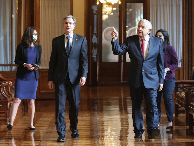 AMLO recibe al secretario de Estado de EE.UU., Antony Blinken en Palacio Nacional