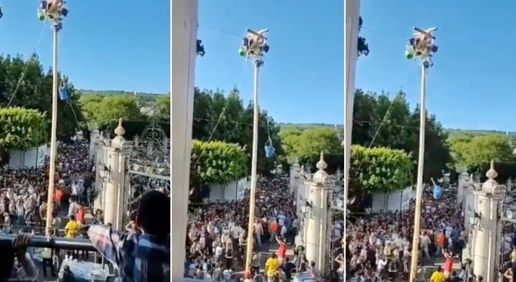 Joven cae 9 metros de altura en concurso de escalada en Michoacán #VIDEO