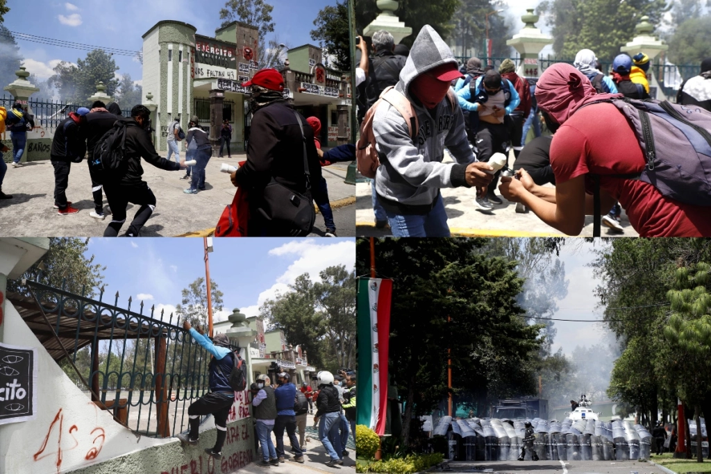13 policías heridos tras protesta por caso Ayotzinapa en FGR