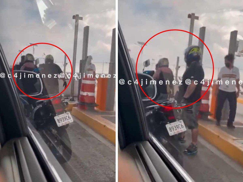 Motociclistas se niegan a pagar caseta en Ecatepec y agreden a empleados #VIDEO