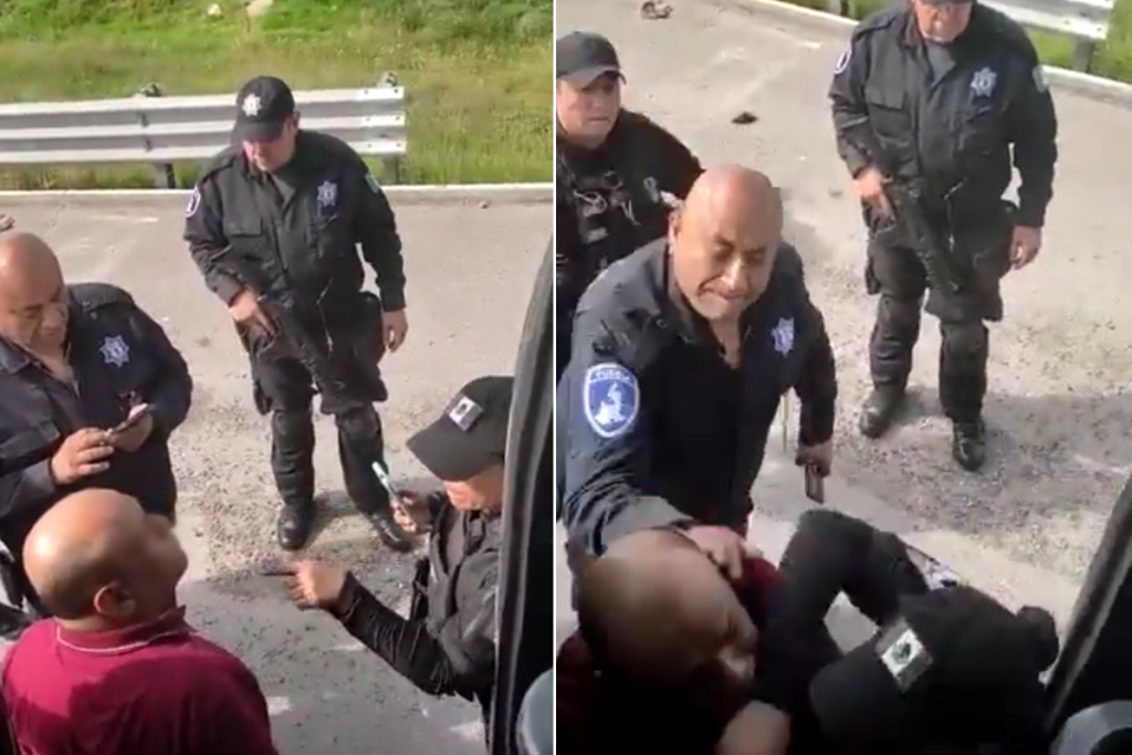 Policías en Puebla dan golpiza a chofer que les reclamó por detenerlo #VIDEO