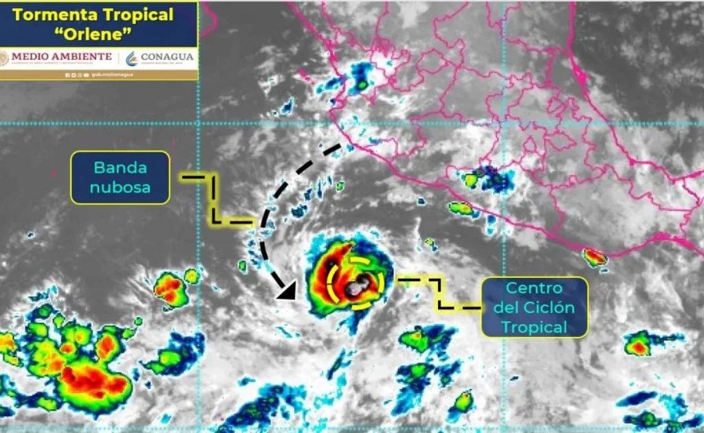 Se forma la tormenta tropical 'Orlene' en costas de Colima y Jalisco