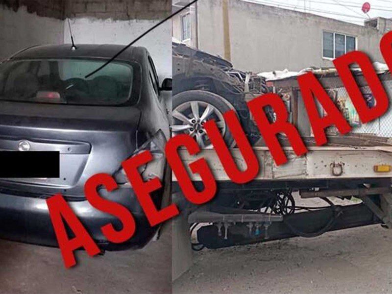 Autos con reporte de robo asegurados en un inmueble de Edomex