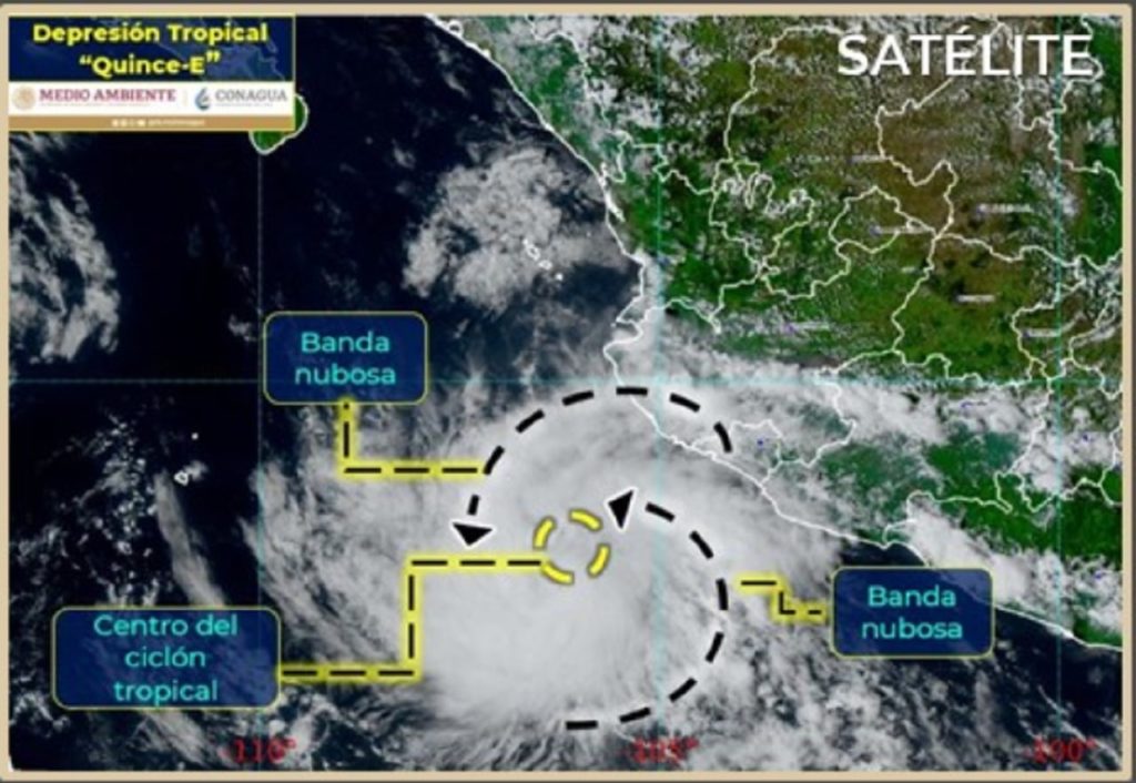 Depresión tropical Quince-E se forma frente a Colima y Jalisco