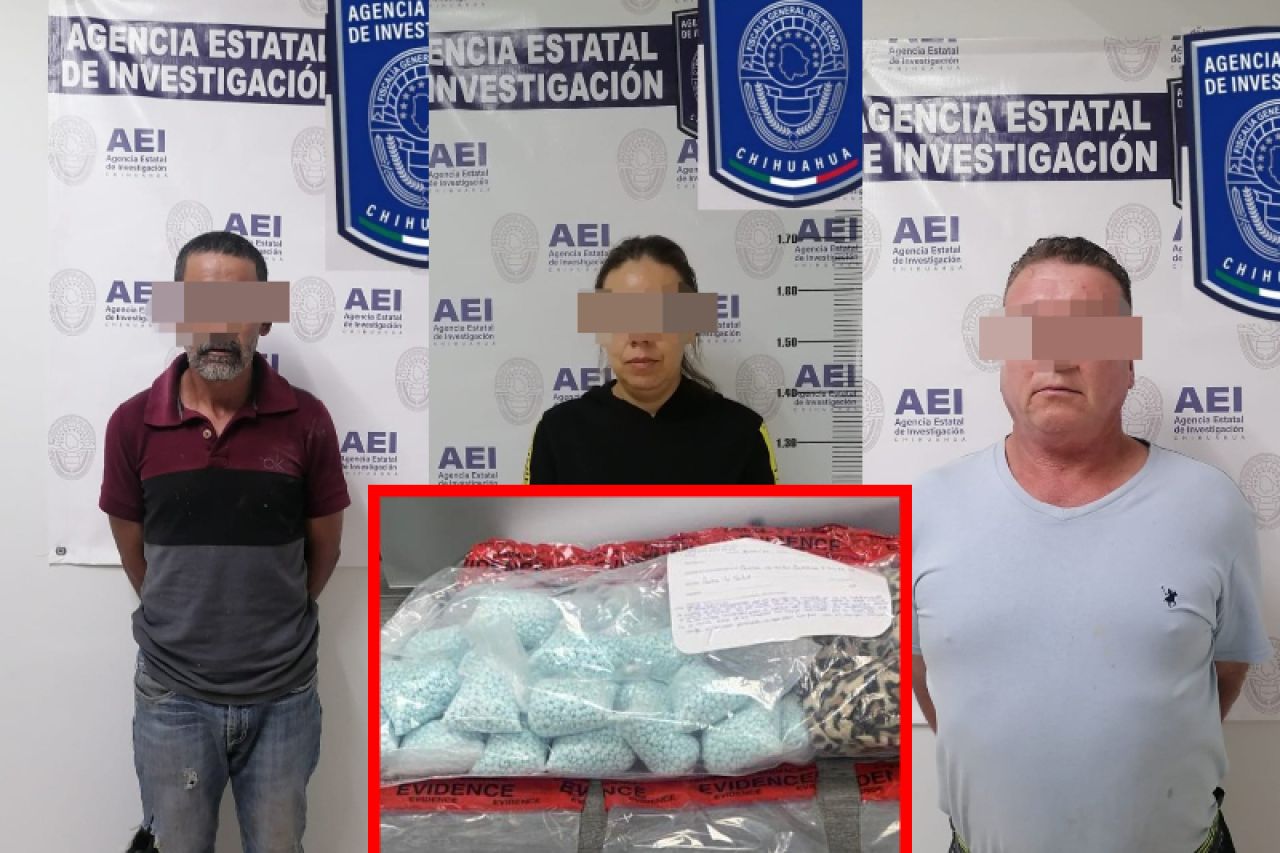 Detenidos en Chihuahua por portar 34 mil pastillas de fentanilo