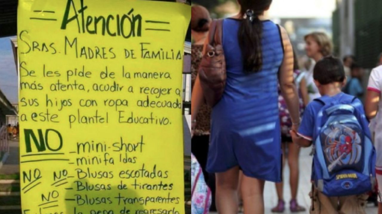 Escuela pide a mamás ir con “ropa adecuada” por sus hijos